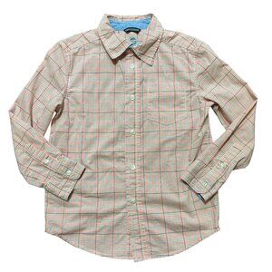 WONDER NATION Spring Plaid Long Sleeve Dress Shirts in Coral SIZES 5, 7